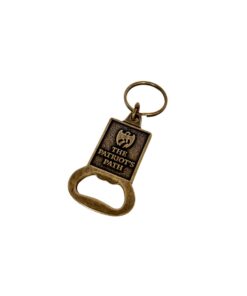 antique brass patriotic keychain with bottle opener